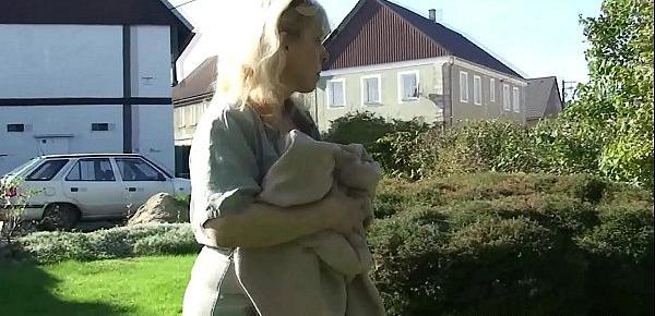  Busty mother-in-law taboo sex outside